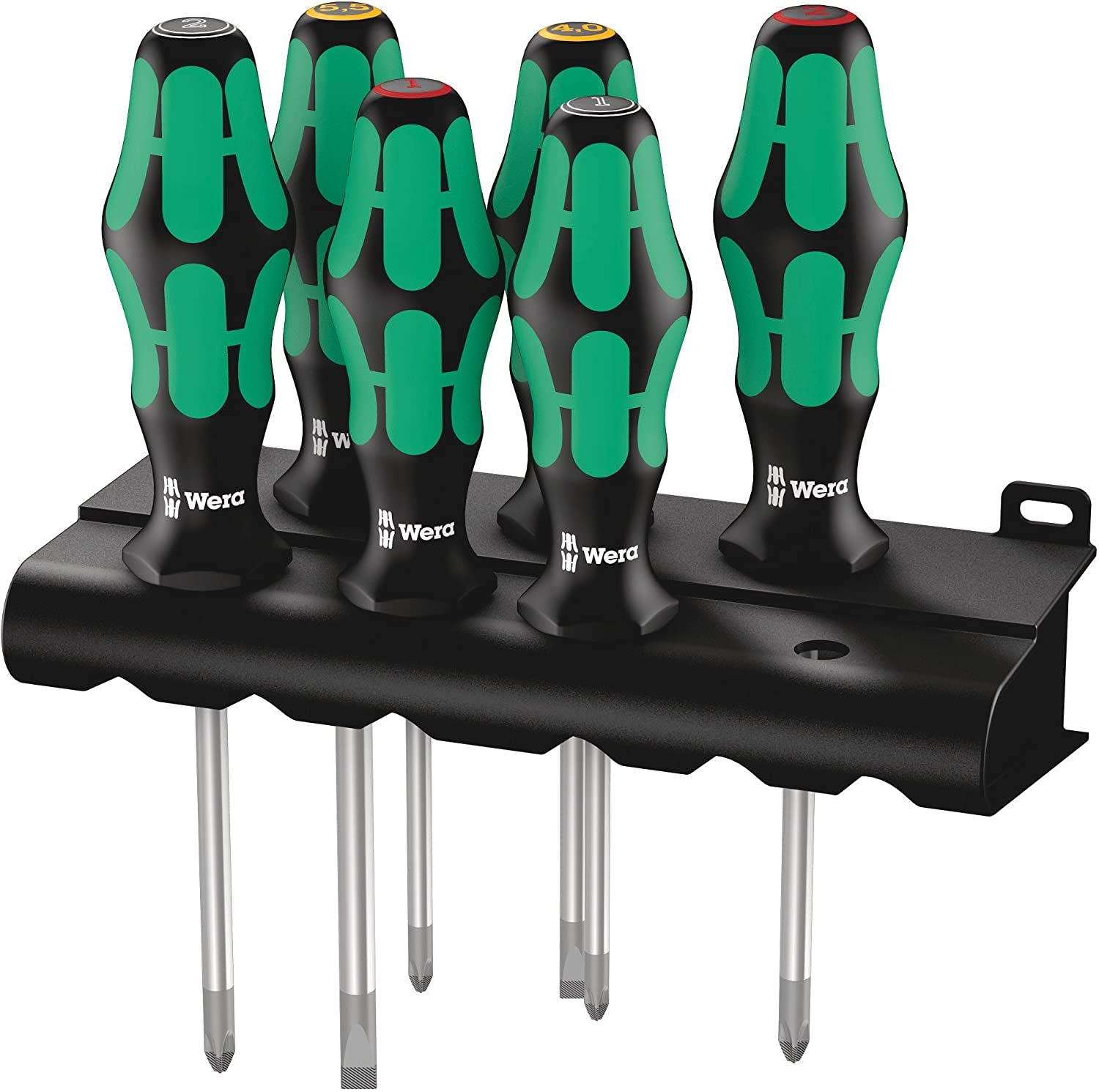 Wera 335/350/355/6 05105622001 Jeu De Tournevis Kraftform plus Lasertip + Rack 6 Pièces