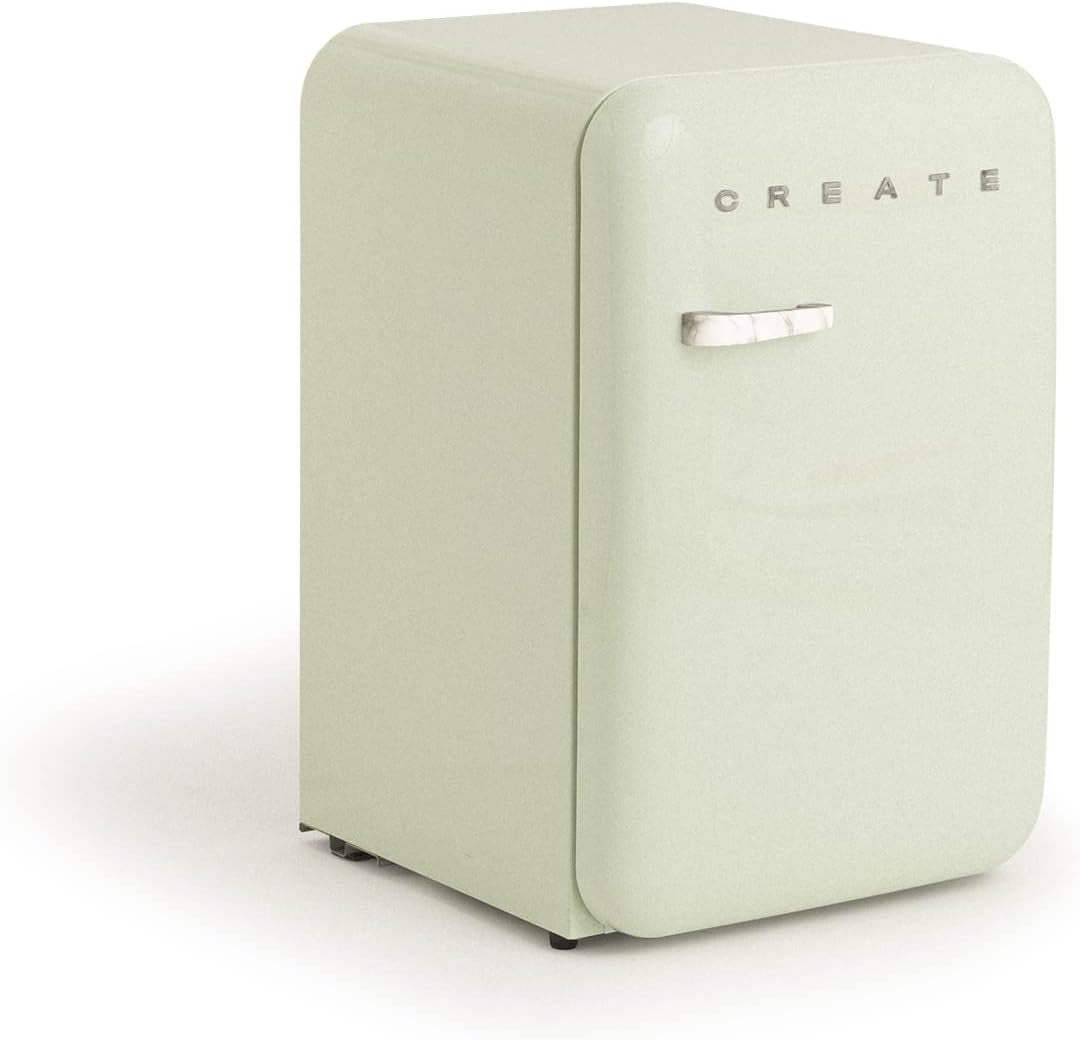 / RETRO FRIDGE 83.5 Marble/Réfrigérateur Vert Avec Poignée Marbre/Pratique Et Fonctionnel, Matériaux Résistants