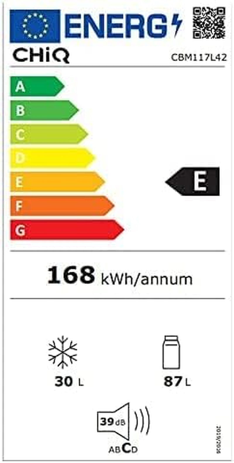 Réfrigérateur Congélateur Bas 117 Litres, 39Db, Commande Électronique, Acier Noir, Rangement De Tri, Dégivrage Manuel Facile