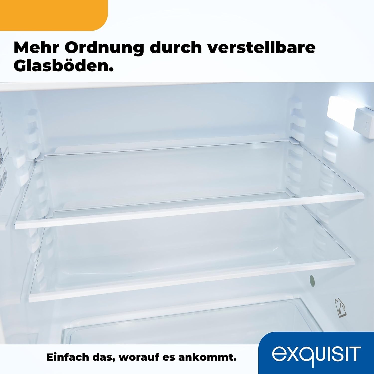 Exquisit UKS140-V-FE-010E Unterbau Kühlschrank, Nischenhöhe 82,5 Cm, 60 Cm Breit, 138L, Festtürmontage, Abtauvorgang Automatisch, Eierablagen, Temperatureinstellung, Weiß