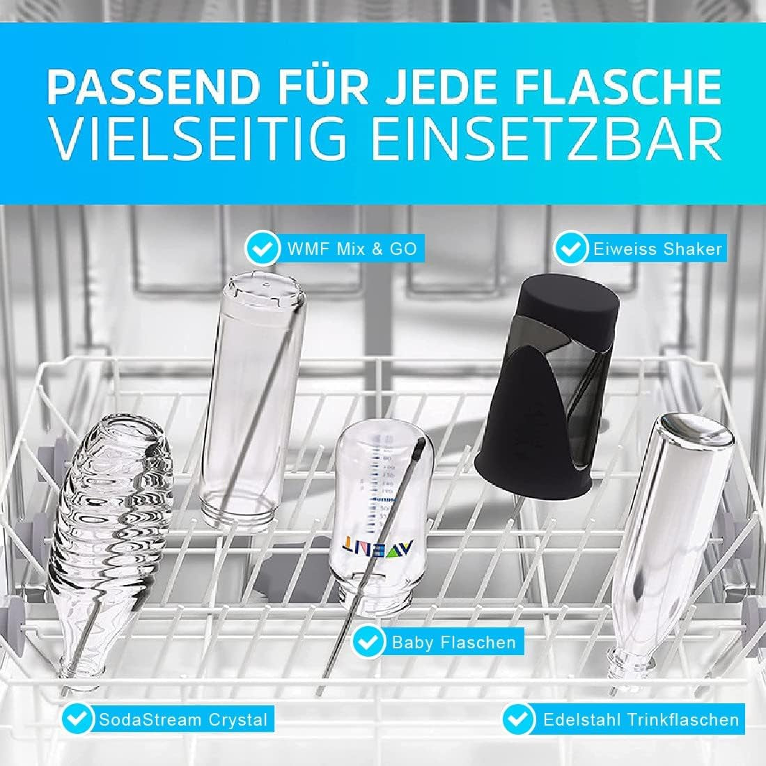 Lot De 8 Supports De Pour Lave-Vaisselle, Porte-Bouteilles Et Porte-Verre En Acier Inoxydable Pour Lave-Vaisselle/Lave-Vaisselle, Bouteilles Universels Pour Lave-Vaisselle