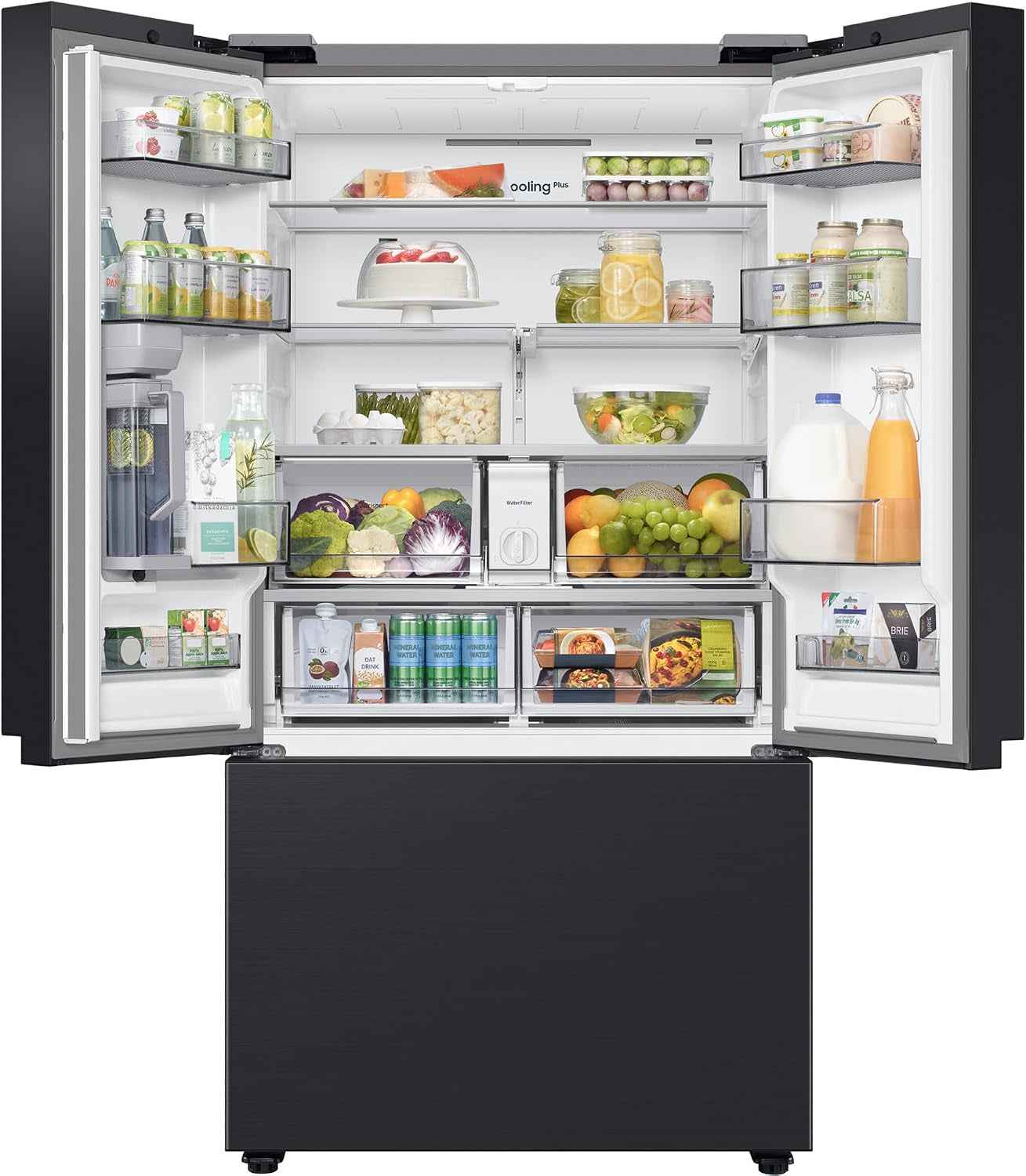 Samsung RF24BB620EB1EF French-Door-Kühlschrank Mit Gefrierfach, 177,8 Cm, 674 L, Smartthings AI Energy Mode, Autofill Water Picher, Dual Ice Maker, Premium Black Steel