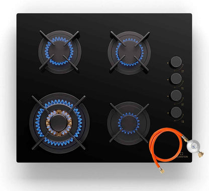 Klarstein Tables De Cuisson À Gaz, Plaque De Cuisson Gaz À 4 Brûleurs, Table De Encastrable À 4 Feux De 8800W, Cuisiniere Gaziniere Avec Brûleurs En Acier Inoxydable, Cuisinières GPL