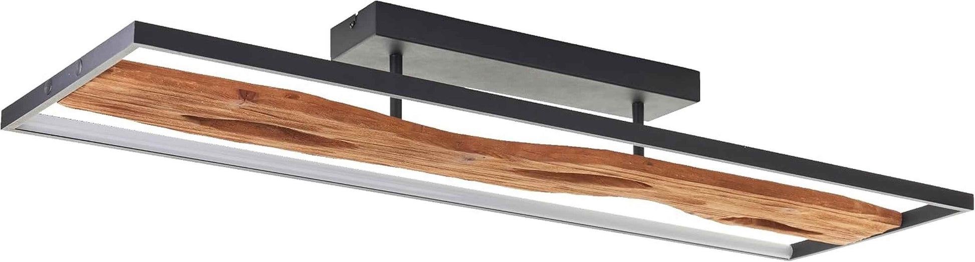 Deckenlampe Landhaus-Stil, Dimmbar, Holzoptik, Lampe | Plafonnier LED, 100X14X30 Cm, 6600 Lm 3000 K, Métal/Bois/Plastique