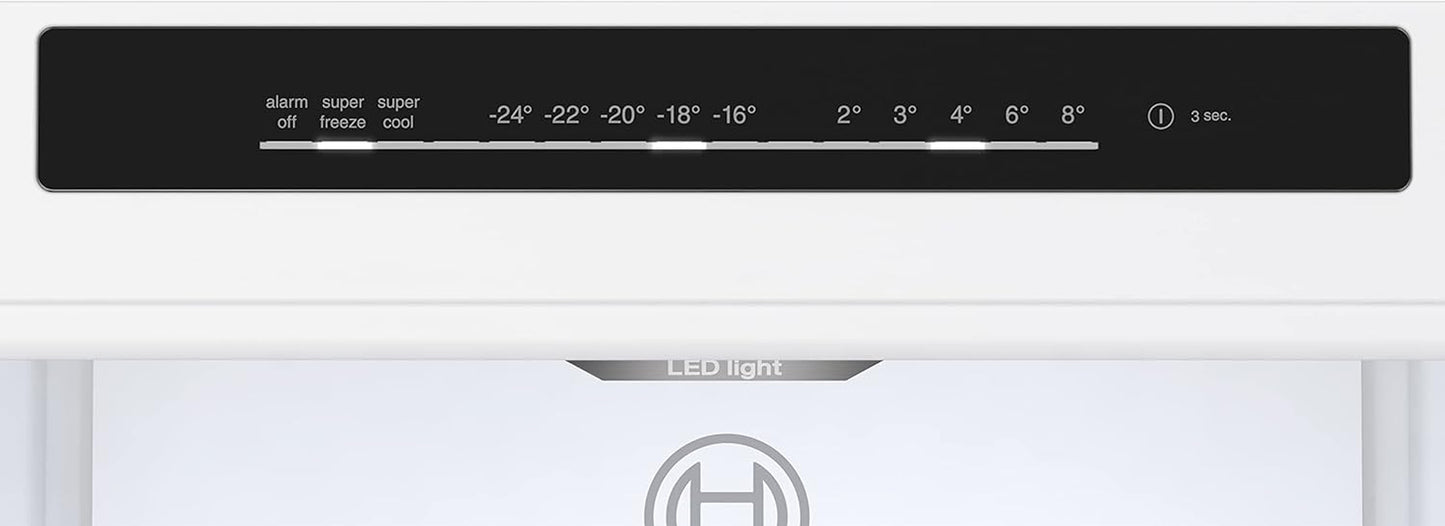 Hausgeräte KGN362LDF Série 4 Réfrigérateurs-Congélateurs 186X60Cm 218L+Congélateur 103 L Nofrost Ne Se Dégivre Jamais,Vitafresh Xxl,Fraîcheur plus Longue,Éclairage LED Uniforme Acier Inoxydable