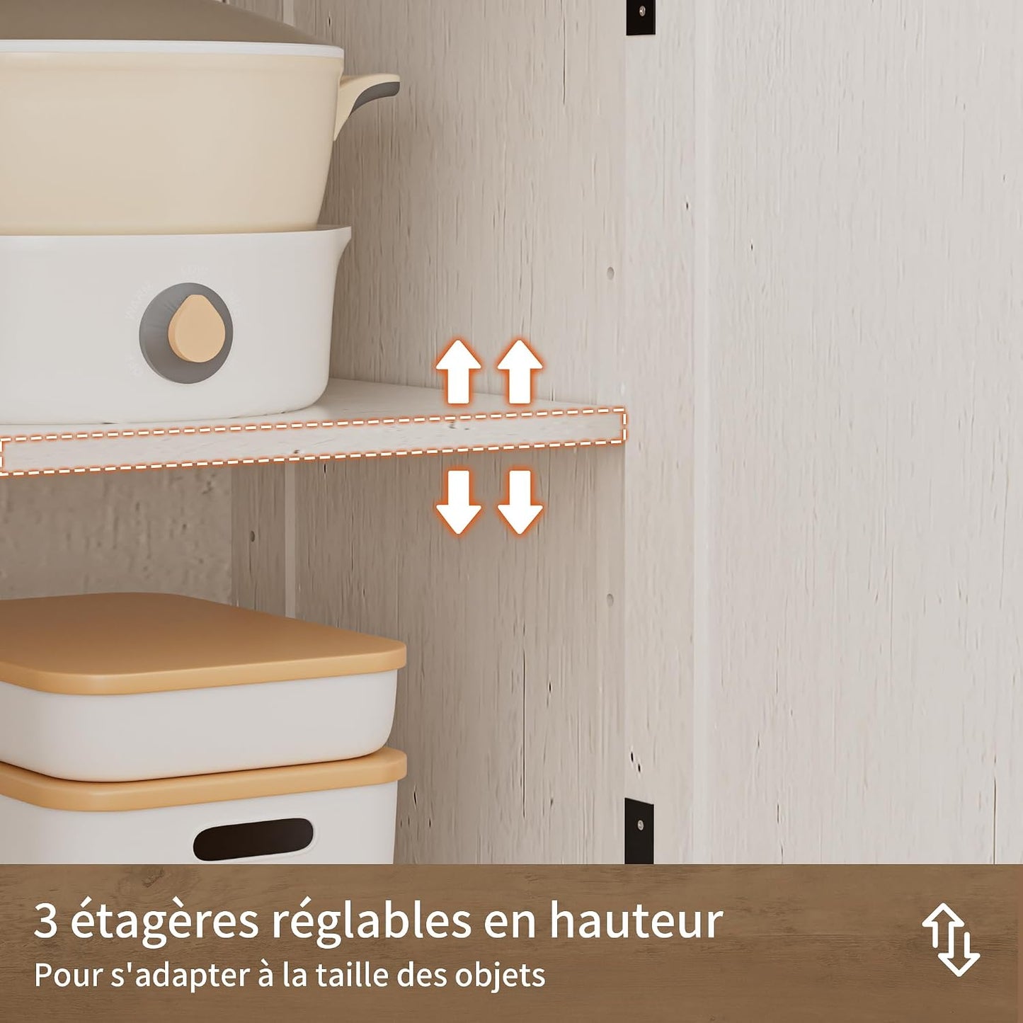 Meuble De Rangement, Buffet, Avec Placard 4 Portes, 3 Tiroirs, Enfilade Avec Étagère Ouverte, Pour Salle À Manger, Salon, Cuisine, Entrée, 130 X 35 X 95 Cm, Blanc