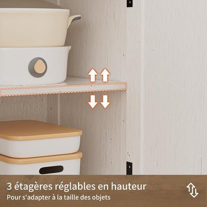 Meuble De Rangement, Buffet, Avec Placard 4 Portes, 3 Tiroirs, Enfilade Avec Étagère Ouverte, Pour Salle À Manger, Salon, Cuisine, Entrée, 130 X 35 X 95 Cm, Blanc