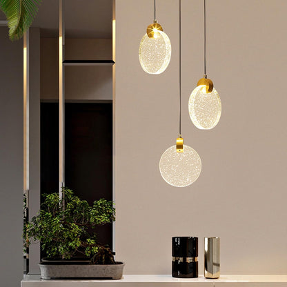 Plafonnier Led, Luminaires Intérieur En Cristal, Lumiere Plafond En Or, Lustre Salon Moderne Chambre À Coucher Îlot De Cuisine Escalier Couloir (3 Lumières, Lumière Chaude)