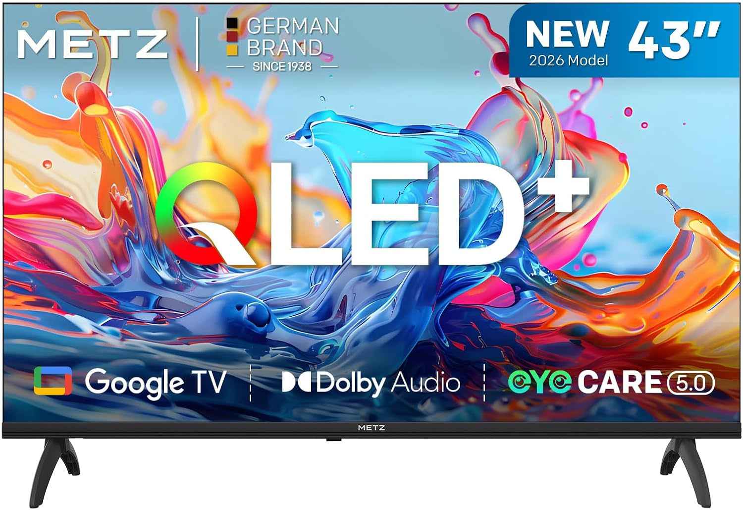 43 Pouces (108 Cm) Smart TV FHD Google Television LED, Gen 6 QLED +, HDR 10 Dolby Audio Bluetooth 5,1 Eyecare Tuner DVB-T/T2/C/S/S2 CI+ (43MQH7000Z, 2026 Nouveau Modèle)