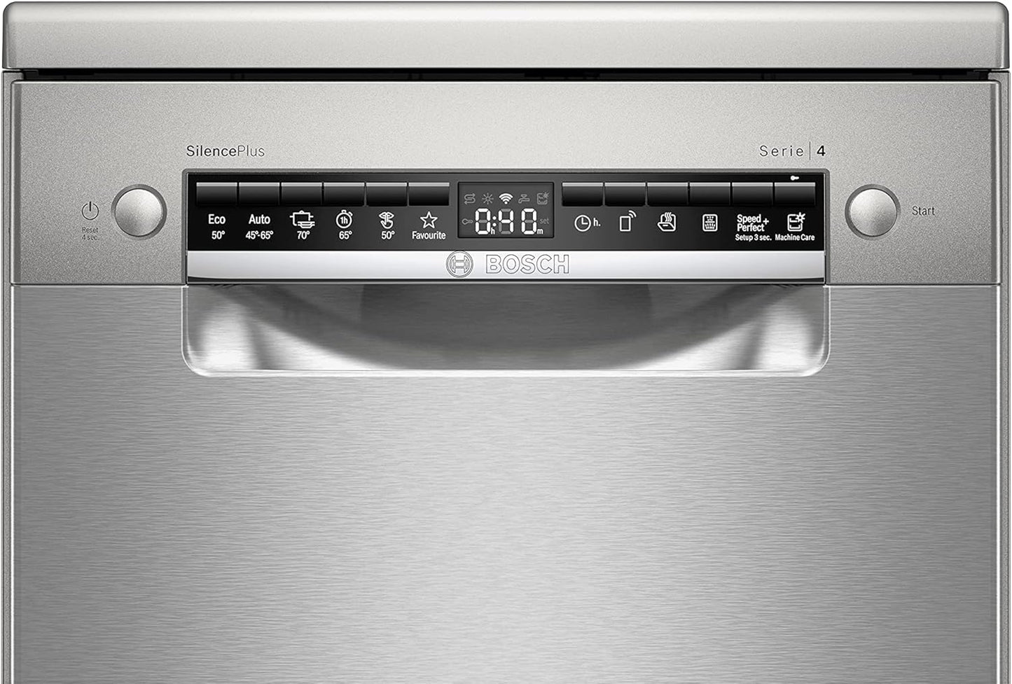 Elettrodomestici SPS4EMI28E Serie 4, Lave-Vaisselle Pose Libre, 45 Cm, Couleur Acier Inoxydable