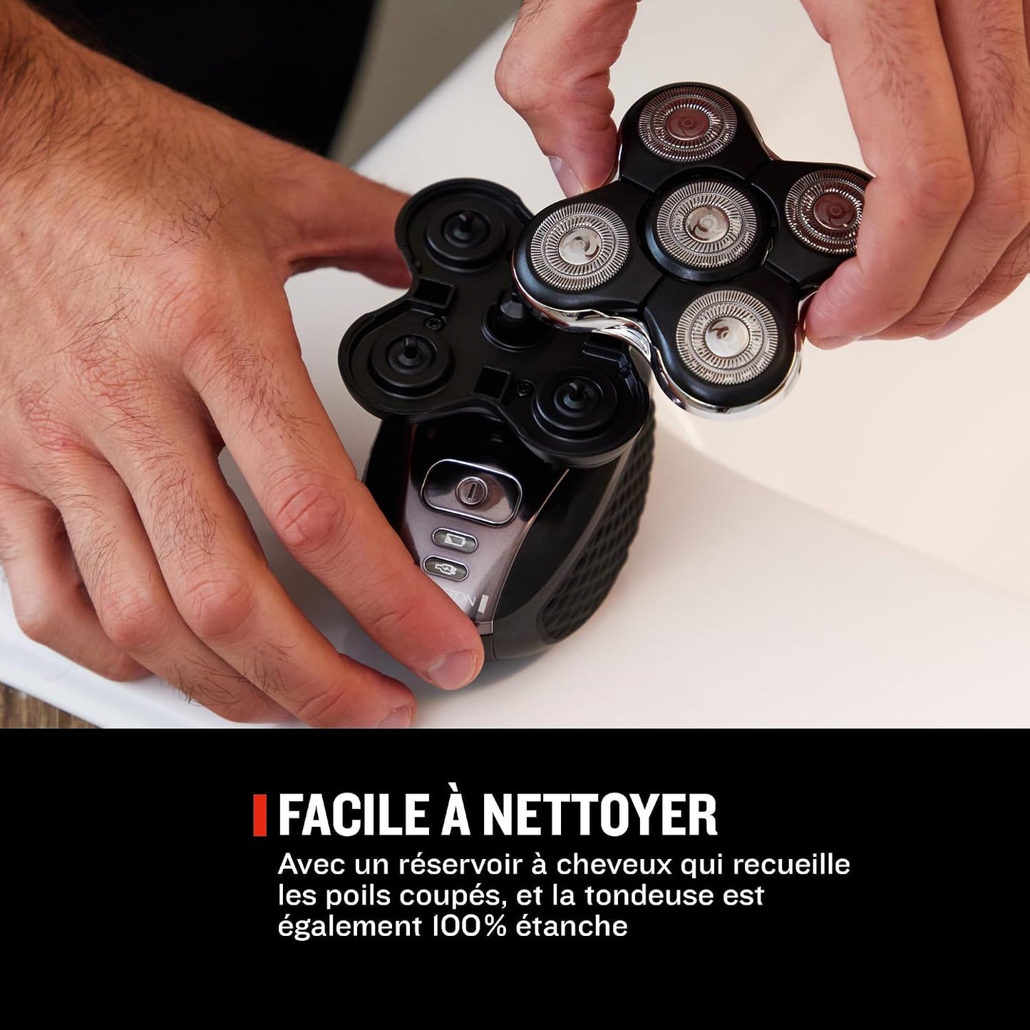 Rasoir Électrique [Spécial Tête Rasée/Chauve] RX5 Ultimate (Ultra Rapide & Facile, 5 Têtes Rotatives Flexibles, Résultat Précis, Utilisation Sans Fil 50Min,Wet&Dry) Tondeuse XR1501