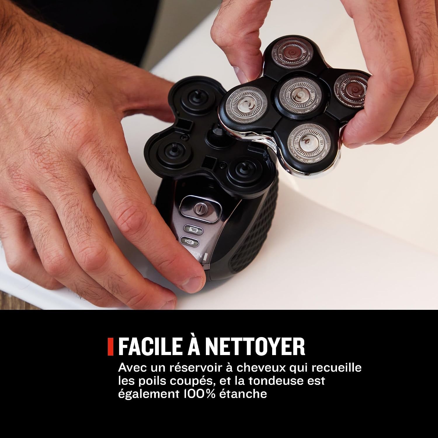 Rasoir Électrique [Spécial Tête Rasée/Chauve] RX5 Ultimate (Ultra Rapide & Facile, 5 Têtes Rotatives Flexibles, Résultat Précis, Utilisation Sans Fil 50Min,Wet&Dry) Tondeuse XR1501