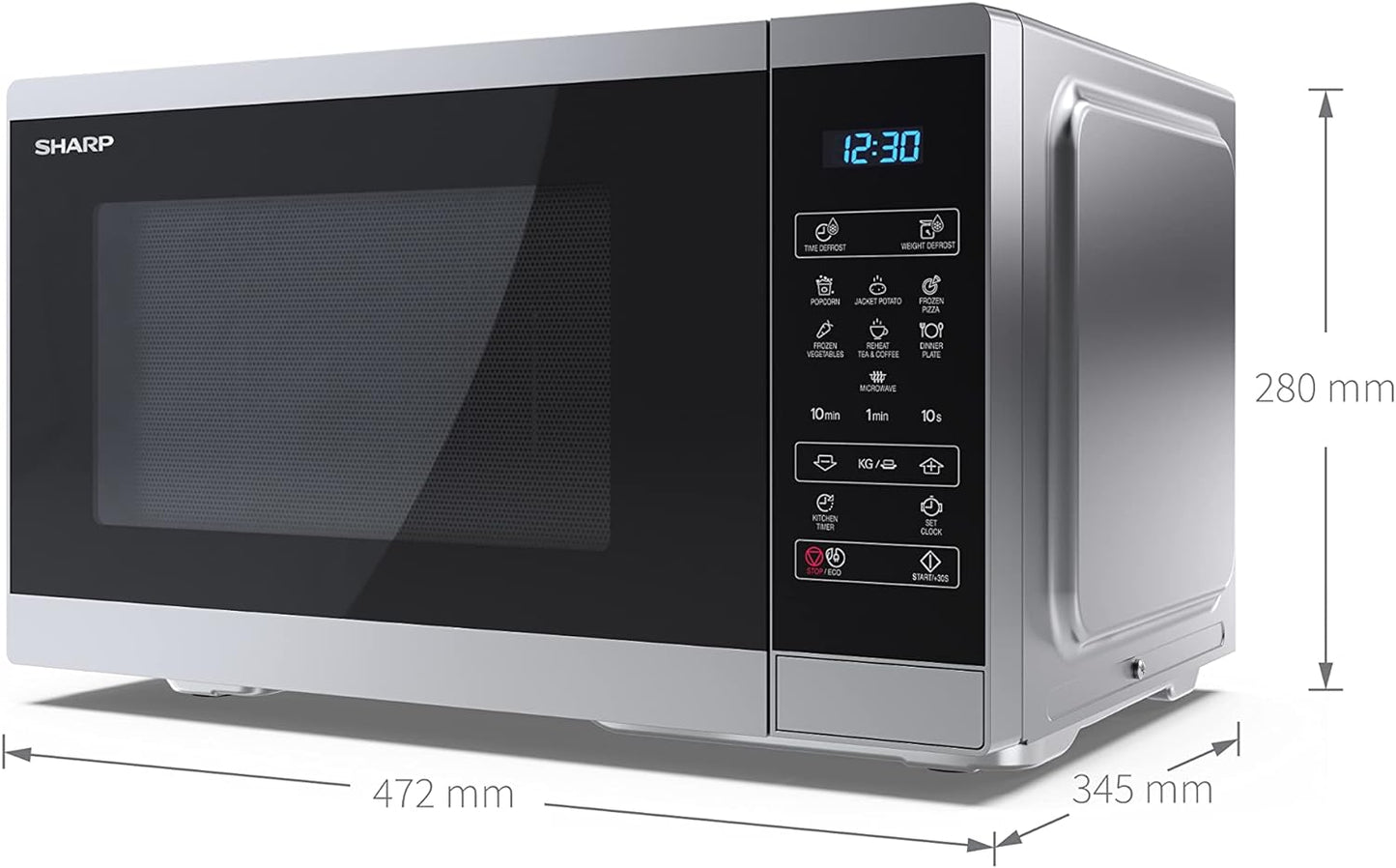 YC-MS252AE-S, Four Micro-Ondes 25 Litres, Solo, Numérique, Gris