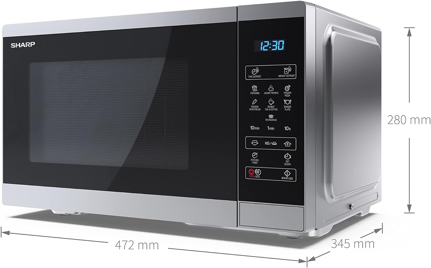 YC-MS252AE-S, Four Micro-Ondes 25 Litres, Solo, Numérique, Gris