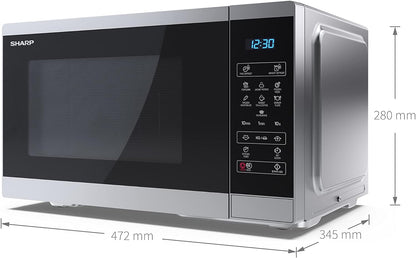 YC-MS252AE-S, Four Micro-Ondes 25 Litres, Solo, Numérique, Gris