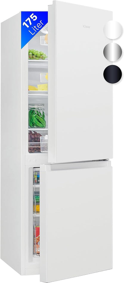 Bomann Réfrigérateur Et Congélateur 175L Blanc Kg322-1-Blanc, Capacité Nette : 175 Litres, Contrôle De La Température En Continu, Charnières De Porte À Droite, Interchangeables, Pieds Réglables
