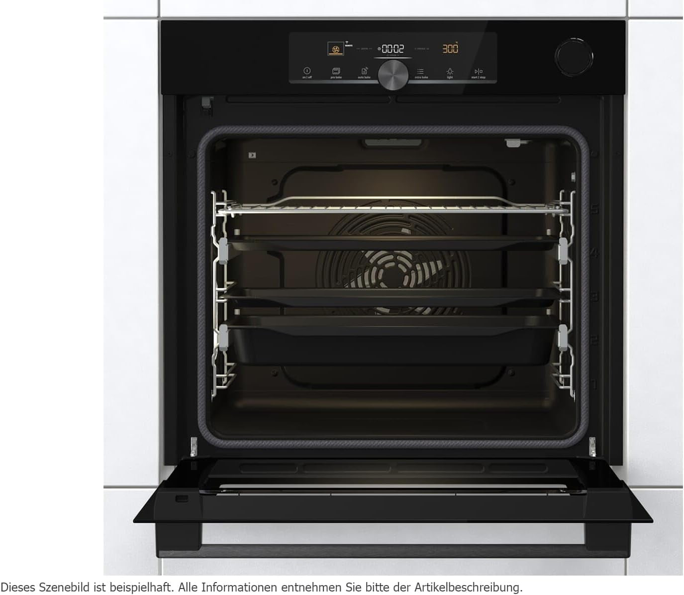 Optibake Advanced BPSA 6747 A08BGWI Four Encastrable/Wifi Connected / 77 L/Air Chaud/Pyrolyse/Autobake/Commande Tactile/Thermomètre De Cuisson/Steamassist/Pizzamode 300 °C /