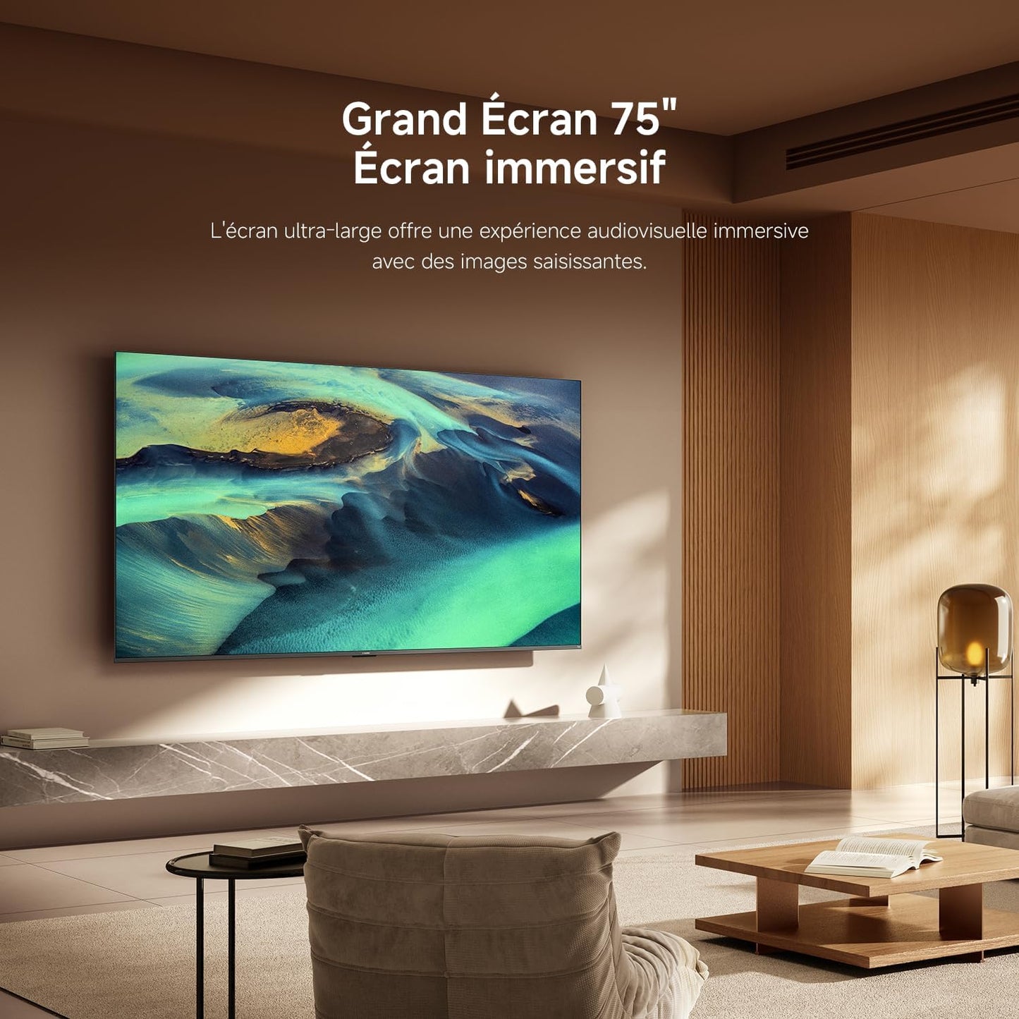 XIAOMI TV F Pro 75, 190 Cm (75 Pouces), 4K UHD QLED, Smart TV, Fire OS8, Contrôle Vocal Alexa, HDR10+, 60Hz Avec 120Hz Game Boost Mode, MEMC, 2Go+32Go, Compatible Avec Apple Airplay