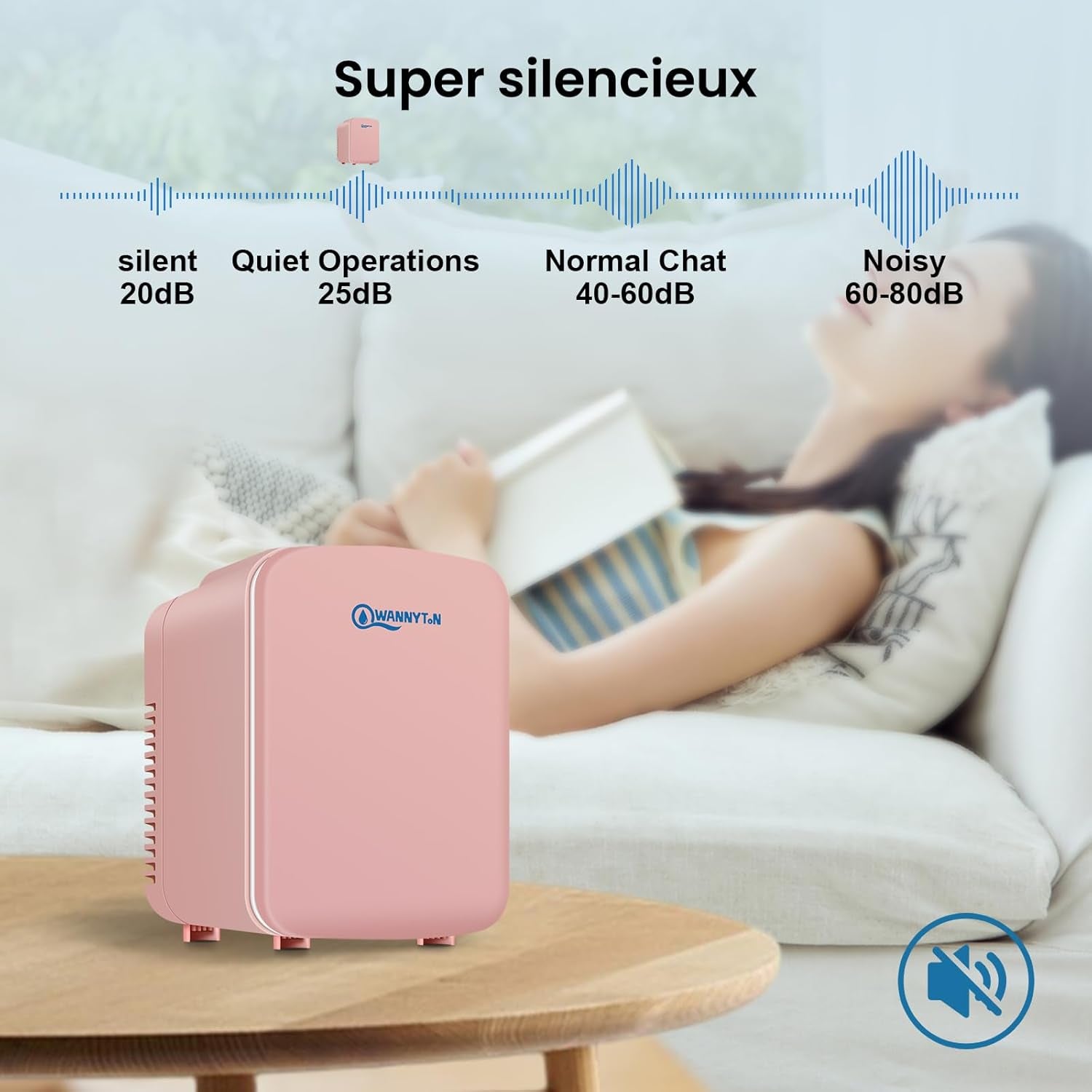 4L Mini Frigo, Petit Réfrigérateur Portable, Réfrigérateur Cosmétique, Frigo Mignon, Fonction Froid/Chaud Pour Bureau, Chambre, Voiture, Voyage, 220V/12V, Rose, 24,5X18,5X27Cm
