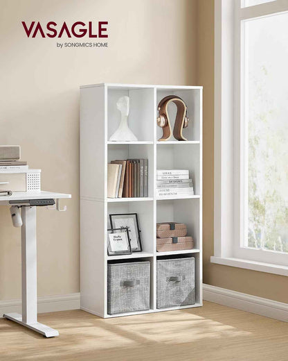 Custos Collection - Bibliothèque En Bois, Étagère De Rangement, Meuble De Rangement Cube, 65,8 X 30 X 130 Cm, 1 Pièce, Pour Salon Bureau, Blanc Custos LBC024WTV2