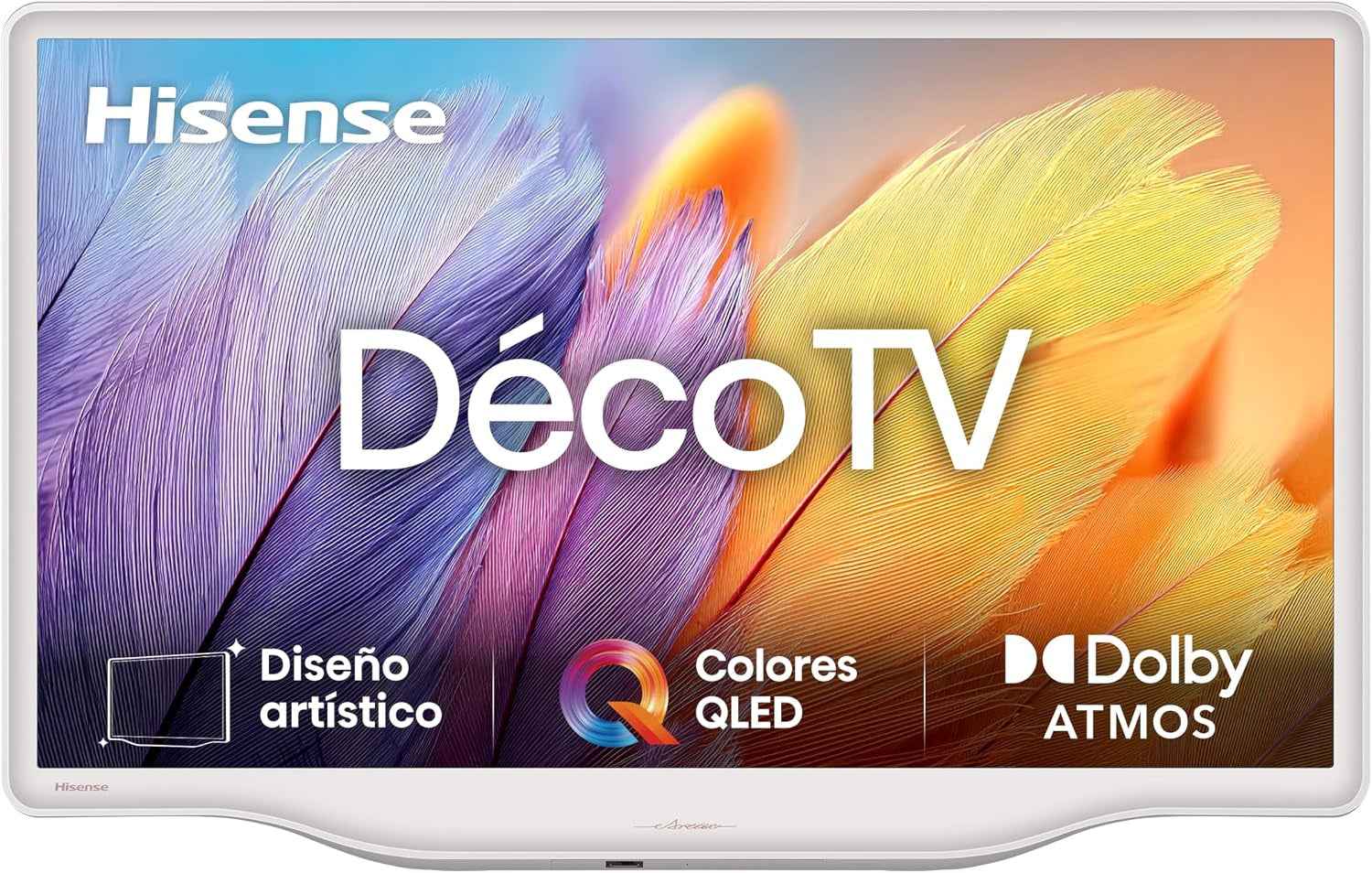 Hisense 32S5Q Smart TV QLED 32" (80 Cm) 2025 Full HD | Dolby Atmos | Pied Central | Finition Blanc Morandi | VIDAA U9