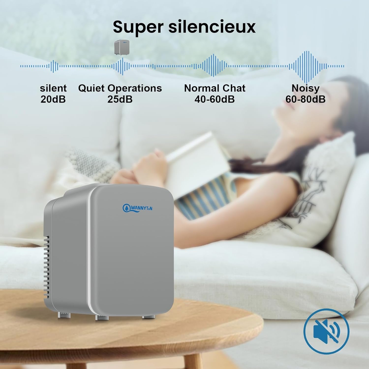 4L Mini Frigo, Petit Réfrigérateur Portable, Réfrigérateur Cosmétique, Frigo Mignon, Fonction Froid/Chaud Pour Bureau, Chambre, Voiture, Voyage, 220V/12V, Gris, 24,5X18,5X27Cm