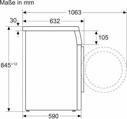 WUU28T48 Série 6 Machine À Laver Encastrable, 1 À 8 Kg, 1400 Tr/Min, Économie D'Énergie Et D'Eau, Speed Perfect Programmes Supplémentaires Pour Le Sport, Les Vêtements Foncés Et Les Vêtements De