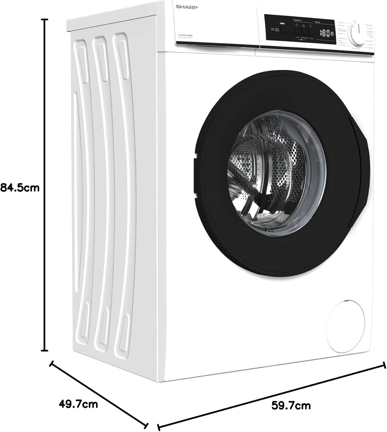ES-NFA714BWB-DE Machine À Laver À Chargement Frontal/B / 7 Kg / 1400 Tr/Min/Advanced Inverter Motor/Allergy Smart / 15 Programmes Avec Programme Court Aquastop/Blanc