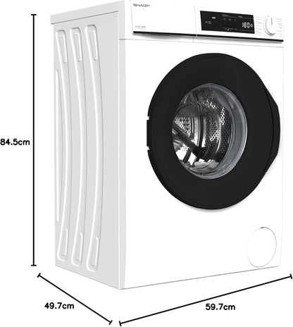ES-NFA714BWB-DE Machine À Laver À Chargement Frontal/B / 7 Kg / 1400 Tr/Min/Advanced Inverter Motor/Allergy Smart / 15 Programmes Avec Programme Court Aquastop/Blanc