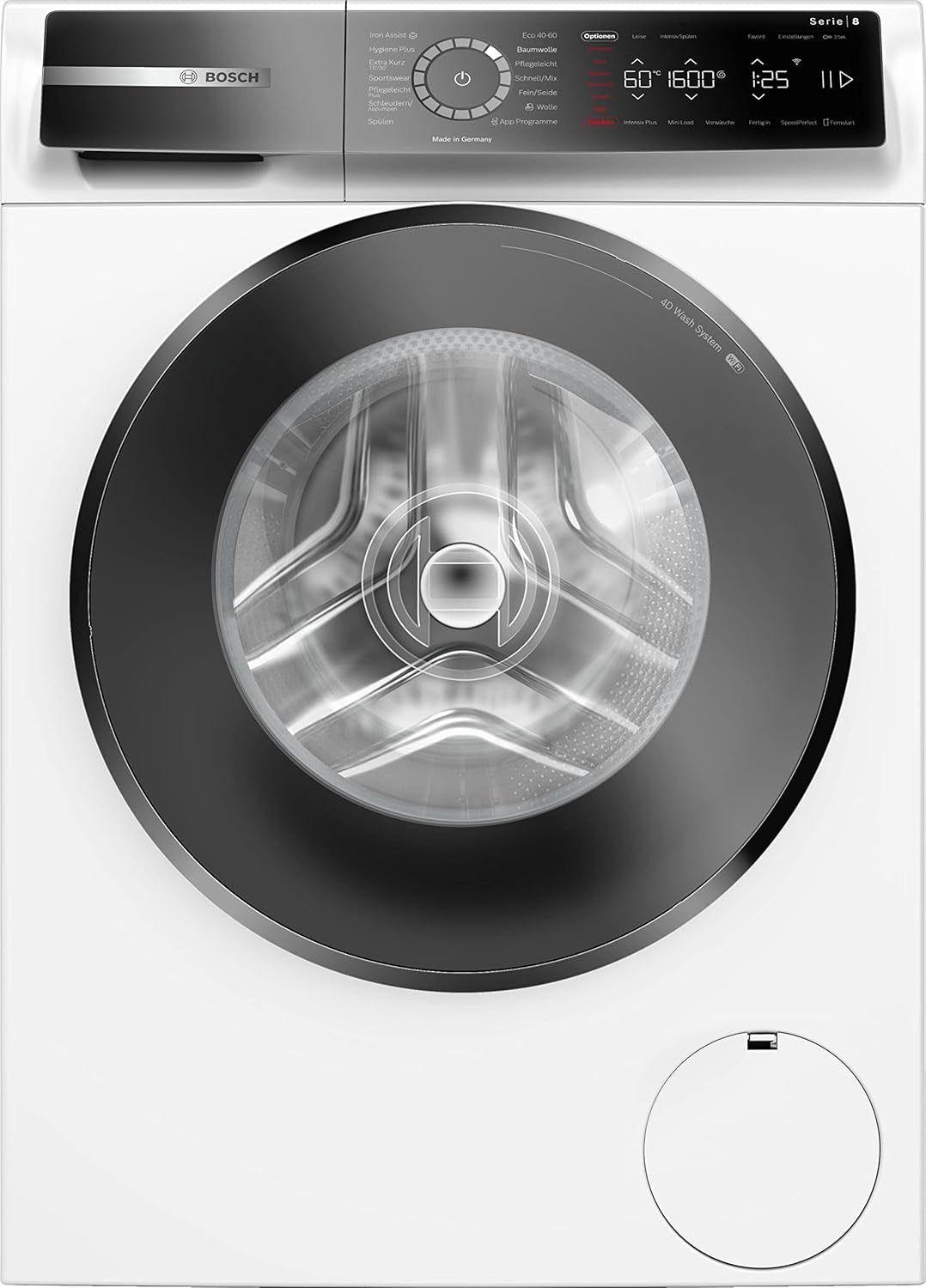 WGB256040 Machine À Laver Série 8, Chargement Frontal, Capacité De 10 Kg, 1600 Tr/Min, Home Connect, Iron Assist, Mini Load, Active Water Plus, Blanc, 60 Cm