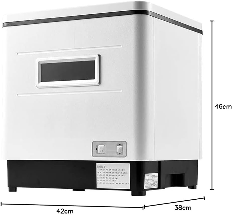 Lave-Vaisselle De Table 1500 W Mini Lave-Vaisselle Portable Entièrement Automatique En Acier Inoxydable Avec Chaleur À 70 Degrés Tue Fonction Blanc