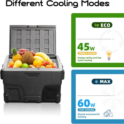 IR42 39,7L Réfrigérateur De Voiture Portable Congélateur Et Réfrigérateur, Glaciere Électrique À Compression Pour Maison, Dortoir, Camping (Gris)