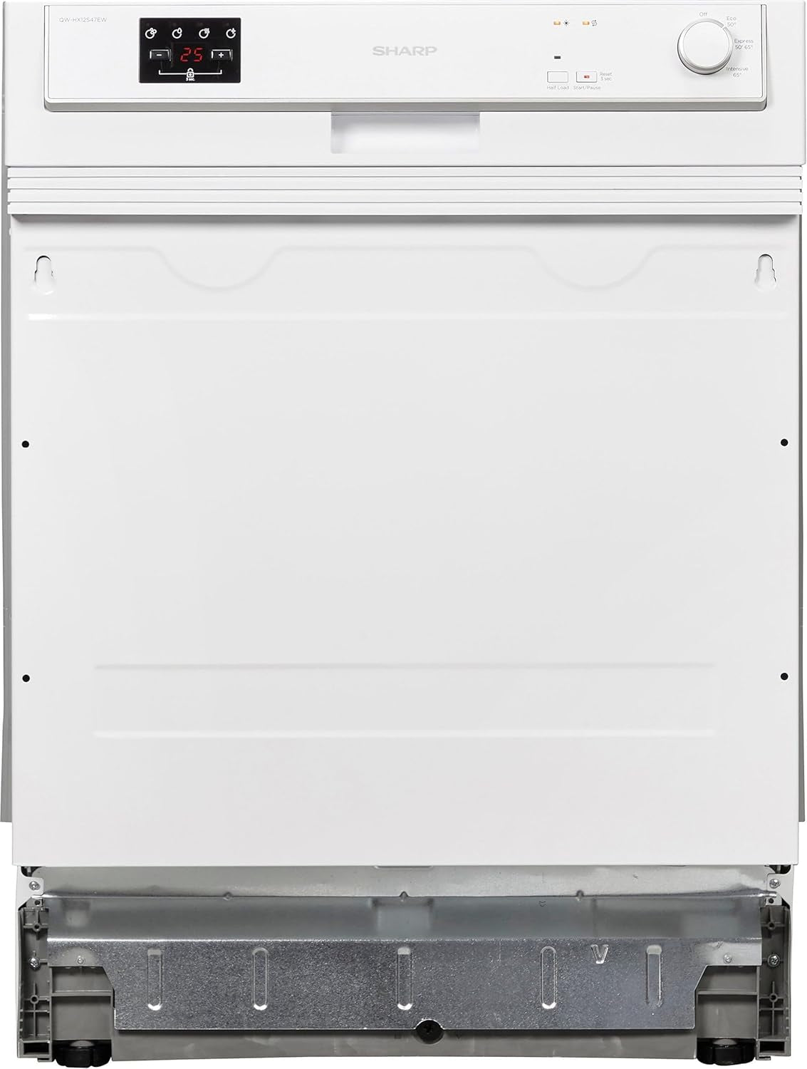 QW-HX12S47EW-DE Lave-Vaisselle Semi-Intégré / 60 Cm/E / 13 Couverts / 3 Programmes Avec 50 Min Programme Court/Blanc