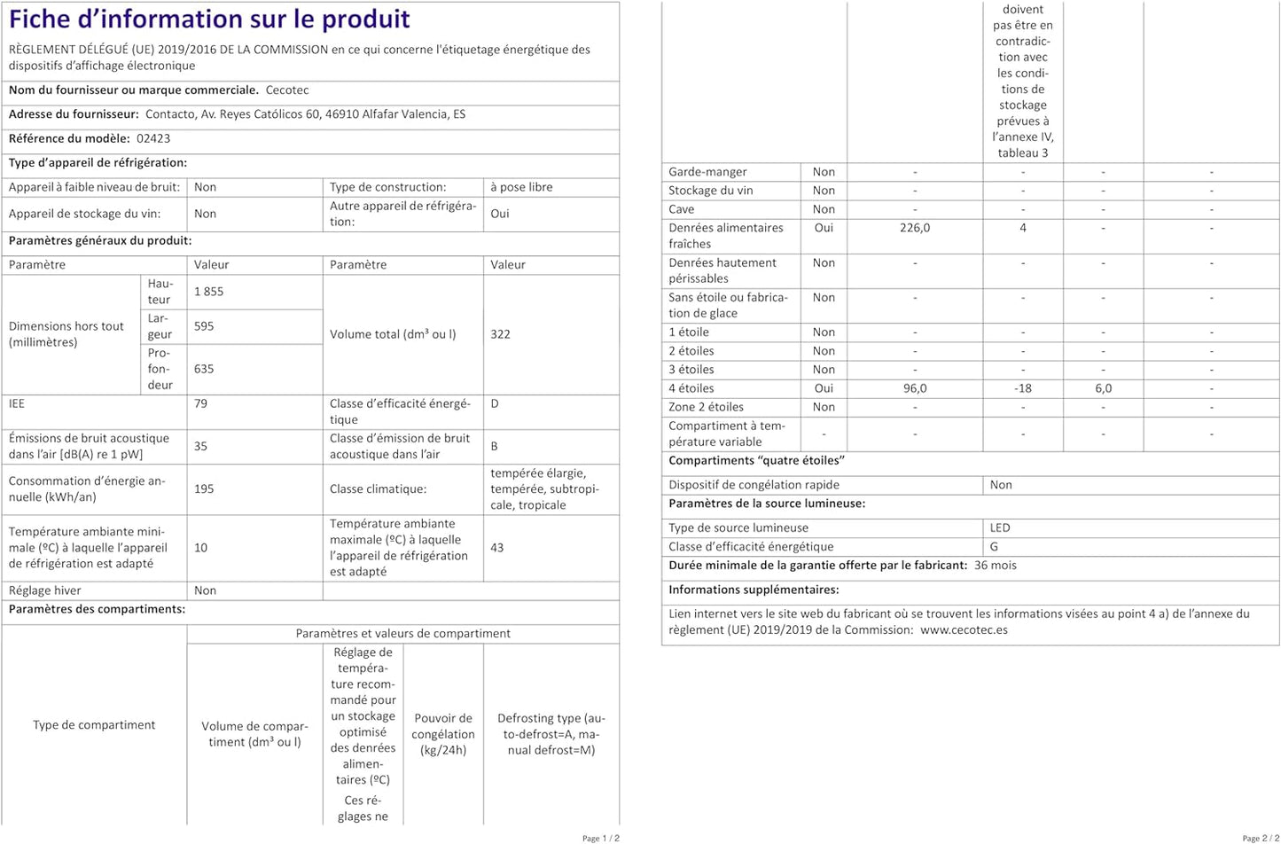 Frigorífico Combi 2 Puertas Bolero Coolmarket Combi 322 Inox D. 322 L, Altura 185 Y 60 Cm De Ancho, Bajo Consumo, Motor Inverter, Sistema Multi Air Flow, Total No Frost