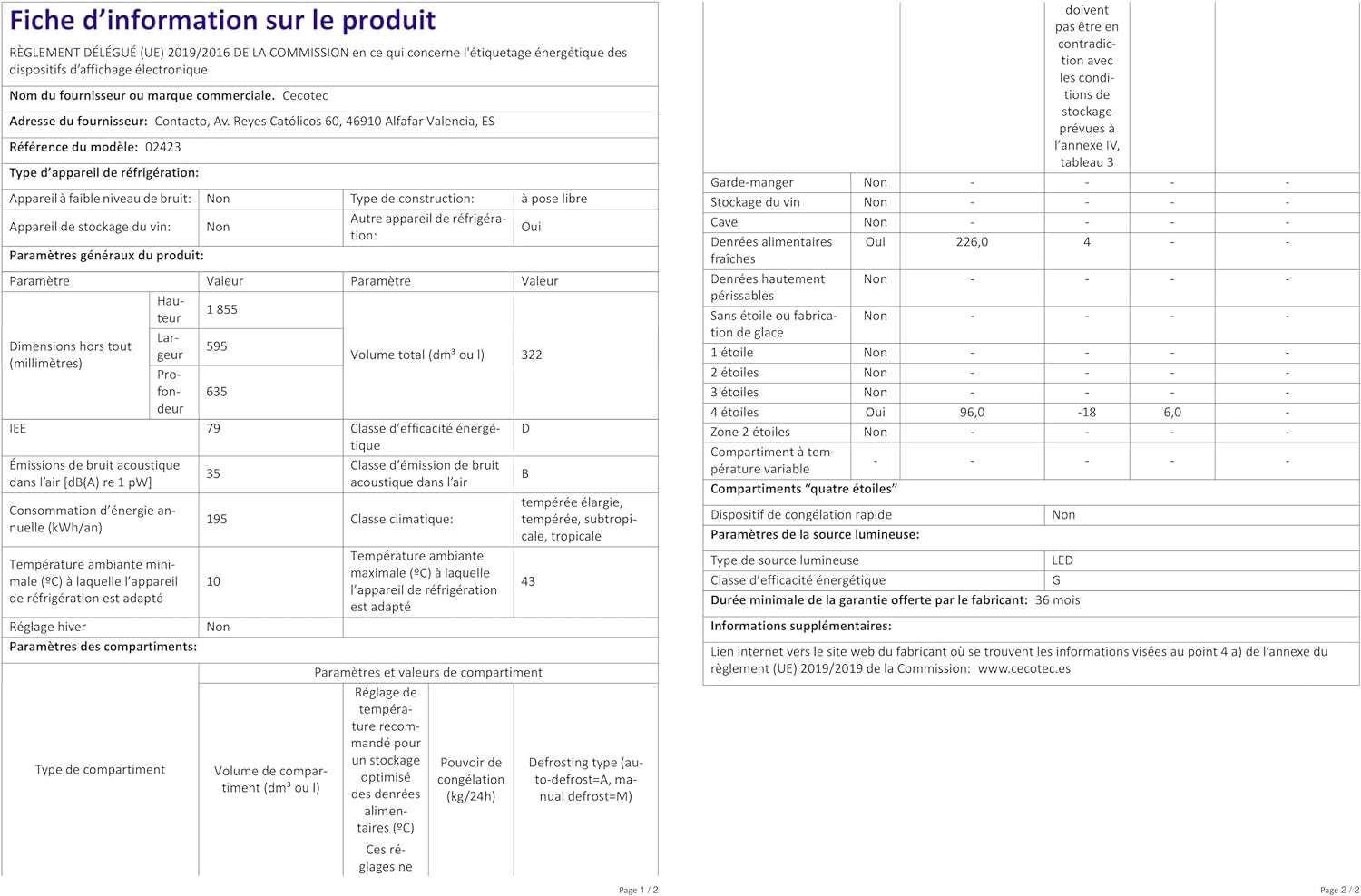 Frigorífico Combi 2 Puertas Bolero Coolmarket Combi 322 Inox D. 322 L, Altura 185 Y 60 Cm De Ancho, Bajo Consumo, Motor Inverter, Sistema Multi Air Flow, Total No Frost