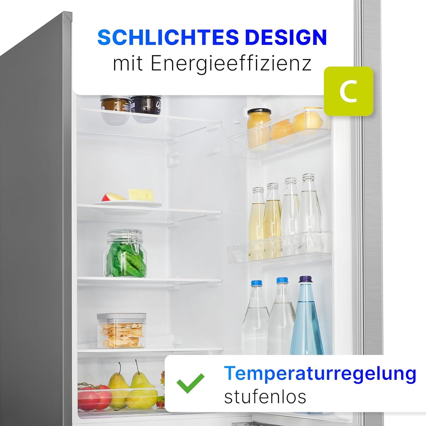Bomann, Réfrigérateur-Congélateur Indépendant, 55 Cm De Large, 268 L, Eclairage LED, KG7353, Inox