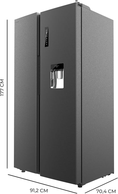 Réfrigérateur Américain De 559 Litres Bolero Coolmarket SBS 562 Dark D. 177 Cm De Hauteur Et 90 Cm De Largeur, Classe D, Système Multi Air Flow, No Frost Total, Moteur Inverter Plus