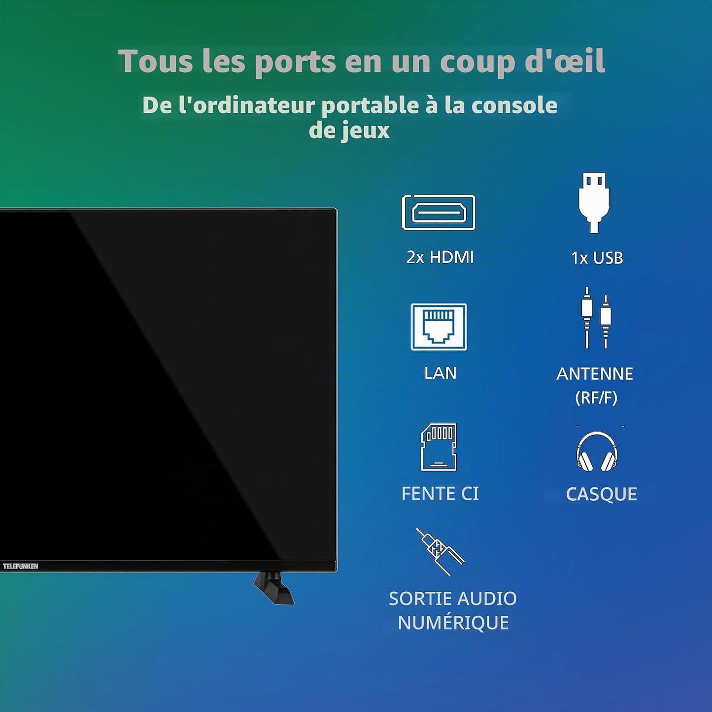 QLED VIDAA QF40VP750S Téléviseur Full HD 40" HDR Avec Triple Tuner Intégré LED Noir