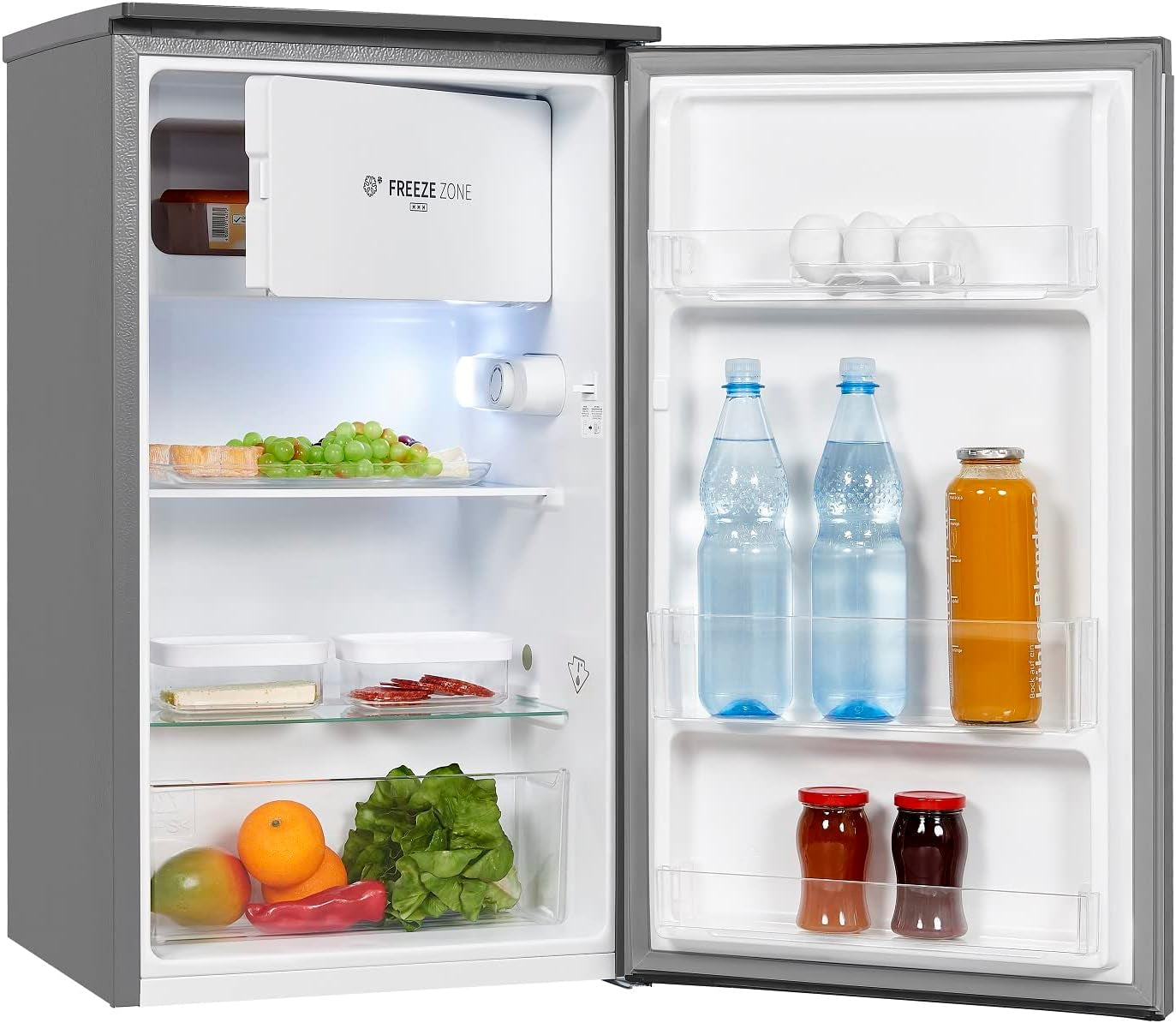 Exquisit KS117-3-010E Kühlschrank, 48Cm Breit, 82 L, LED, Silber