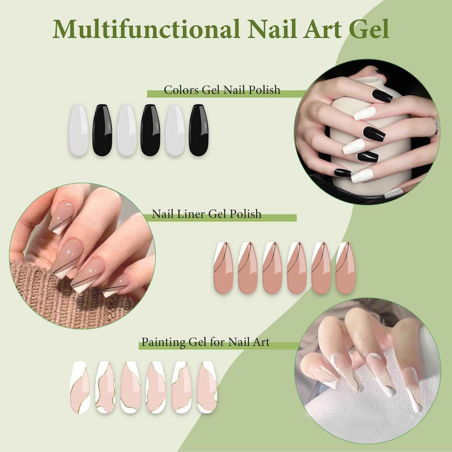 4Pcs Vernis Semi Permanent Pailleté Gel Paint Nail Art Kit French Manucure | 4 X 8Ml Vernis Semi Permanent Lot Avec Pinceau Fin Intégré, DIY Nail Art De Démarrage Pour Ongles Gel UV Fin Et Fin