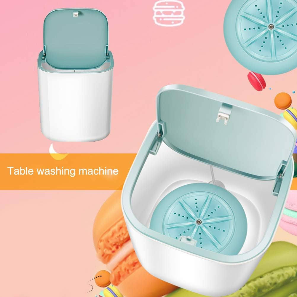 DUOCACL Mini Machine À Laver Turbo Portable Laveuse Ultrasonique Alimentée Par USB Pour La Lessive De Voyage Camping Voyage D'Affaires À Domicile Et La Lessive Des Enfants