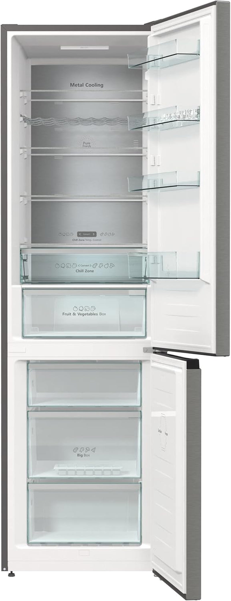 Hisense RB470N4CIC Réfrigérateur Combiné - Nofrostplus, Multiflow 360°, Crispzone, Adapttech, Fastfreeze, Écran LED, Réfrigérateur 255L, Congélateur 106L, 35 Db, 169 Kwh/An, Argent