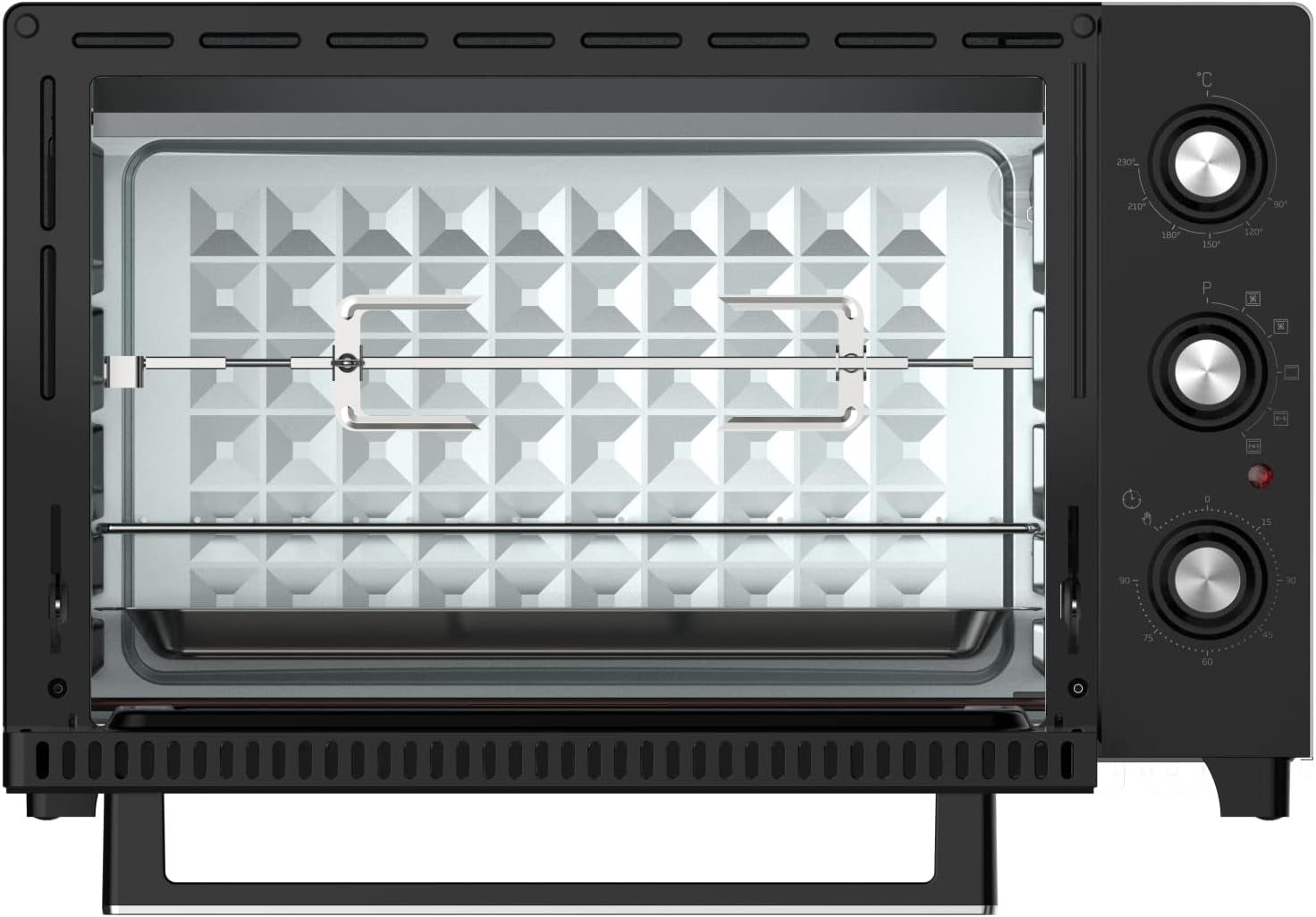Beko - BMF60B - Four Électrique, Cuisson Ventilée, 60 Litres, 2000 W, 5 Fonctions, Minuterie 120 Min, Température Jusqu'À 230° - Noir, 62 X 38,5 X 52H Cm