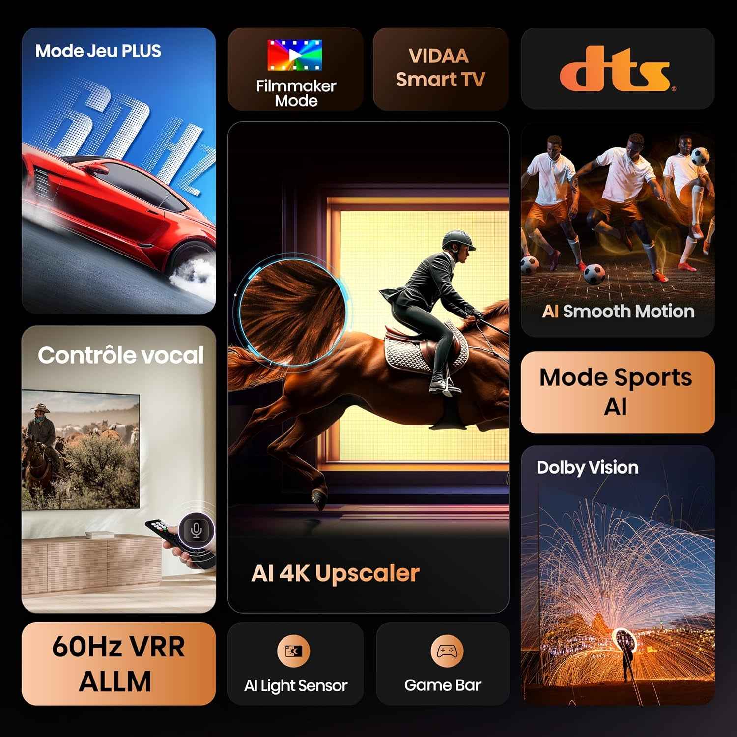 Hisense 55 Inch Smart TV 55A6Q 4K UHD, Dolby Vision, HDR, VIDAA with Youtube, Netflix, Disney+, Channel +(2025 Model)