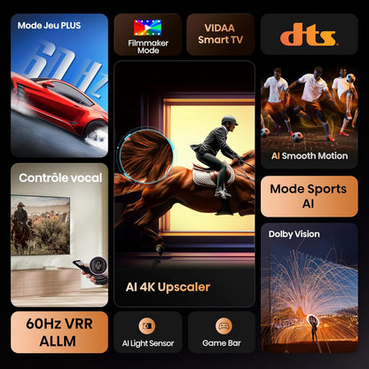 Hisense 50 Inch 50A6Q 4K UHD Dolby Vision HDR VIDAA Smart TV with Youtube, Netflix, Disney+, Channel + (2025 Model)