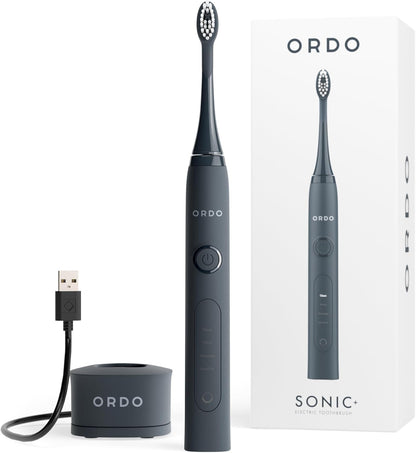 Brosse À Dents Electrique  Sonic Technologie Intelligente Avancée Avec 4 Modes De Brossage Batterie Rechargeable Rapide Et Élément De Chargeur USB Pour Adultes Noir Gris Anthracite