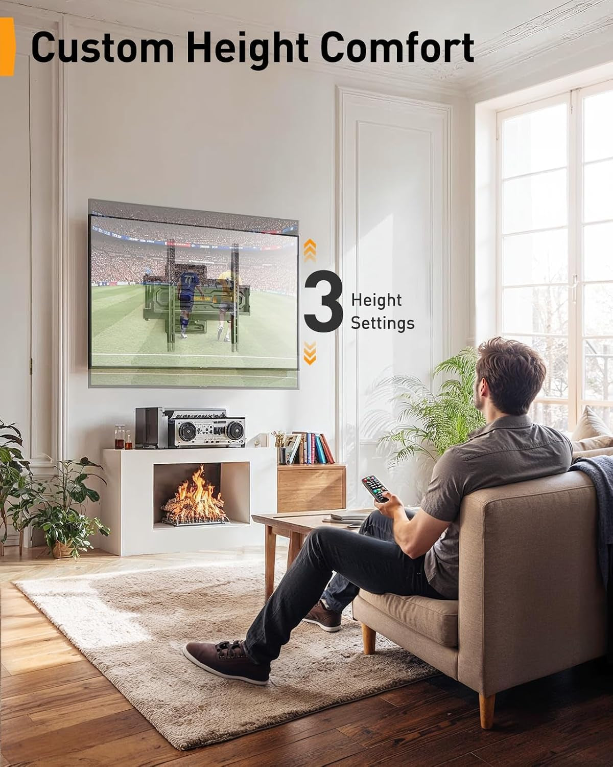 Support Mural TV Orientable Et Inclinable Pour TV De 23 À 70 Pouces Jusqu'À 50 Kg, Support TV Ajustable Avec Inclinaison, Max VESA 400X400Mm, PGMF18