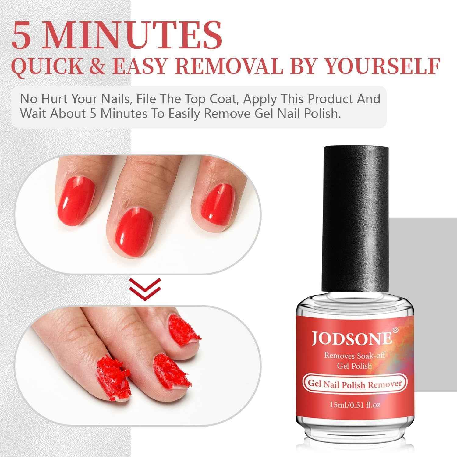 15Ml Dissolvant Vernis Semi Permanent, Enlève Le Vernis Gel En 3 À 5 Minutes Sans Trempage Ni Enveloppement, Enlève Facilement Et Rapidement Vernis Gel