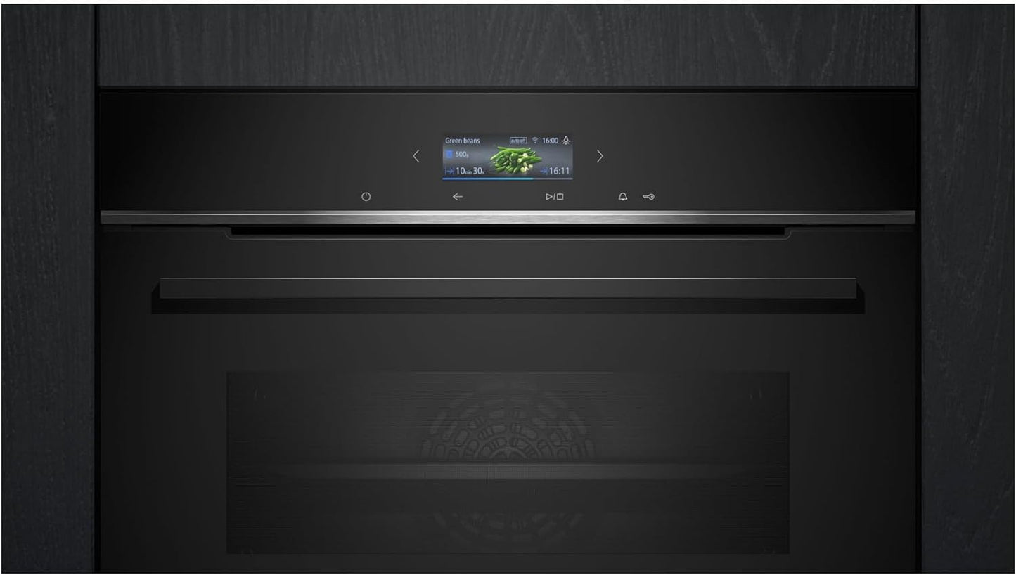 HB734G1B1, Iq700 Four Intelligent Encastrable 60 X 60 Cm, Fabriqué En Allemagne, Noir, Ecoclean & Humidclean, Auto-Nettoyage, Air Fry, Programmes Automatiques, Écran Tactile Coloré, Efficacité