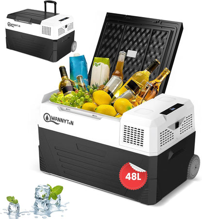 Glacière Électrique Voiture, 48 L, Mini Frigo, Glacière À Compression, 12/24/100-240 V, Réfrigérateur Portable Pour Voiture, Camion, Bateau, Camping-Car